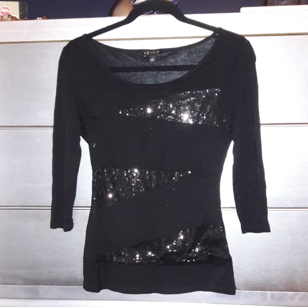 3/4 sleeves Sequin Top